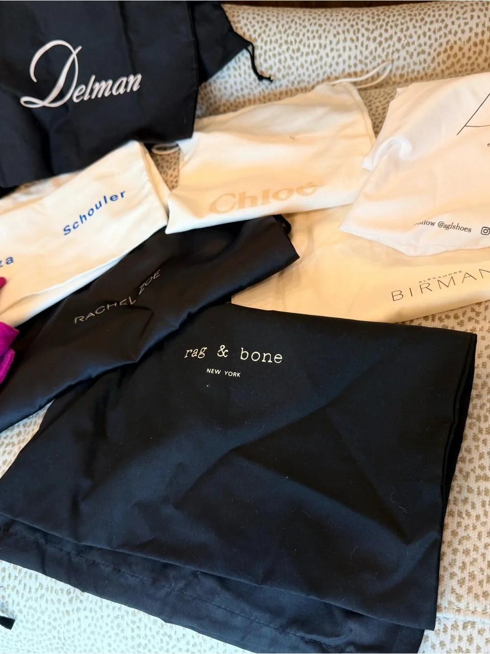 Valentino Garavani and more brands  Dust Bags (White, Black, Fuchsia)
